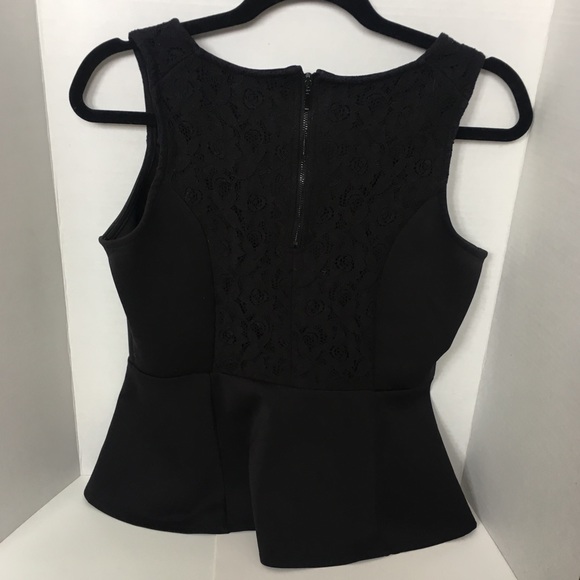 Black Lace Peplum Top - Picture 3 of 4